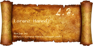 Lorenz Hannó névjegykártya
